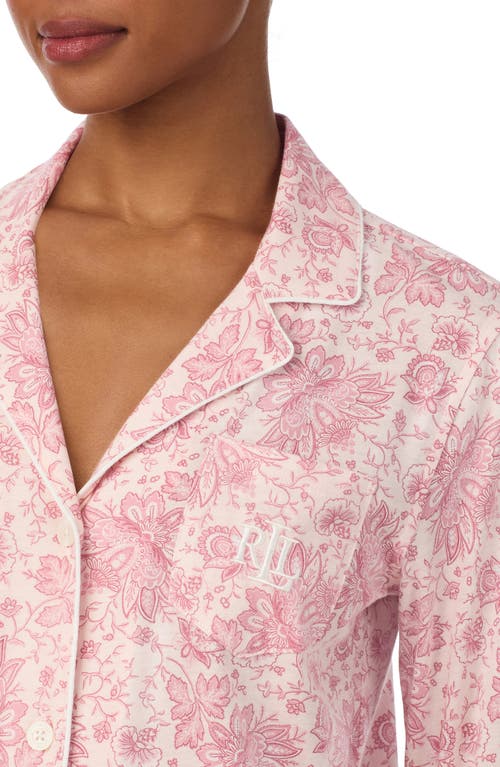 Ralph Lauren Lauren Print Cotton Blend Pajamas In Pink