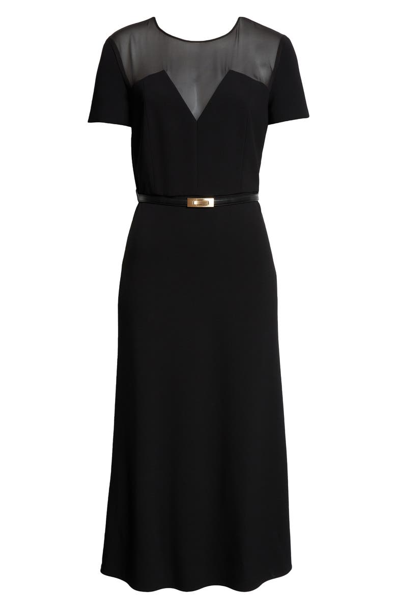 Max Mara Studio Asturie Mixed Media Belted Dress, Alternate, color, 