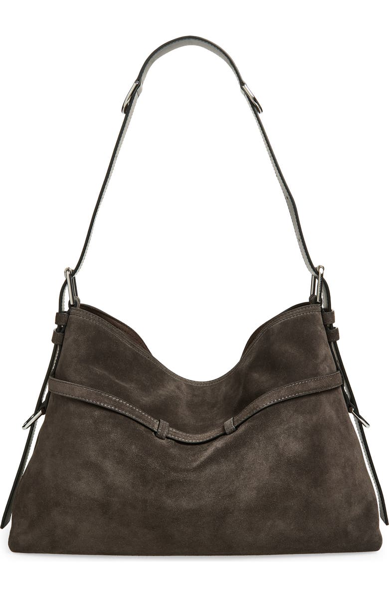 Givenchy Medium Voyou Suede Hobo Bag, Alternate, color, 021-Dark Grey
