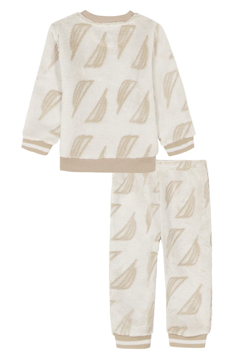 Nautica Sail Print Velour Sweater & Pants Set, Alternate, color, Beige