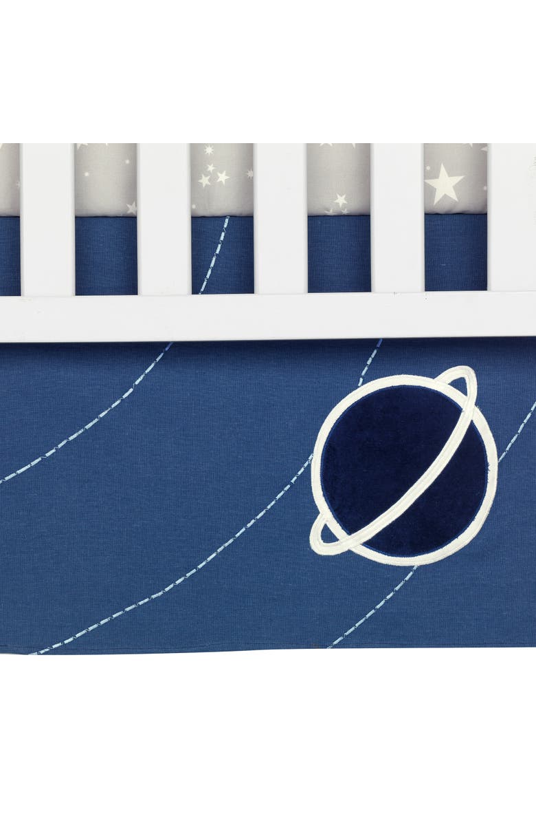 Lambs & Ivy Milky Way Space Galaxy 4-Piece Nursery Baby Crib Bedding Set, Alternate, color, Blue