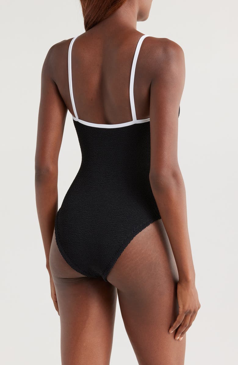 Hunza G Pamela Contrast Binding One-Piece Swimsuit, Alternate, color, 