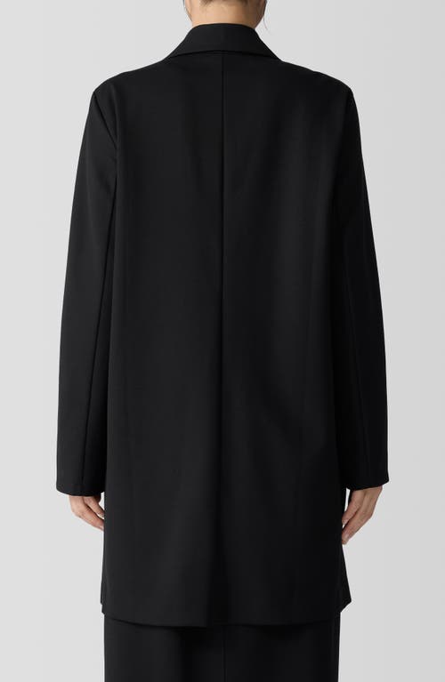 Eileen Fisher Open-front Flex Ponte Long Blazer In Black