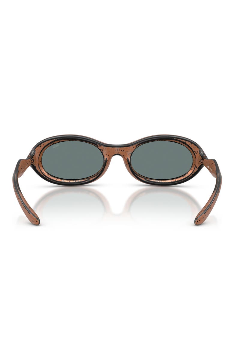 DL3011U 51mm Mirrored Oval Sunglasses, Alternate, color, BRONZE SPLATTER BLACK / ROSE