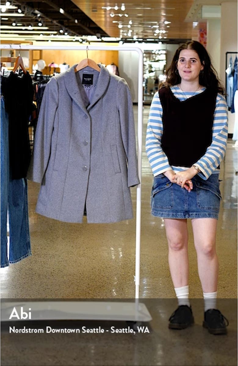 high neck wool blend coat, sales video thumbnail