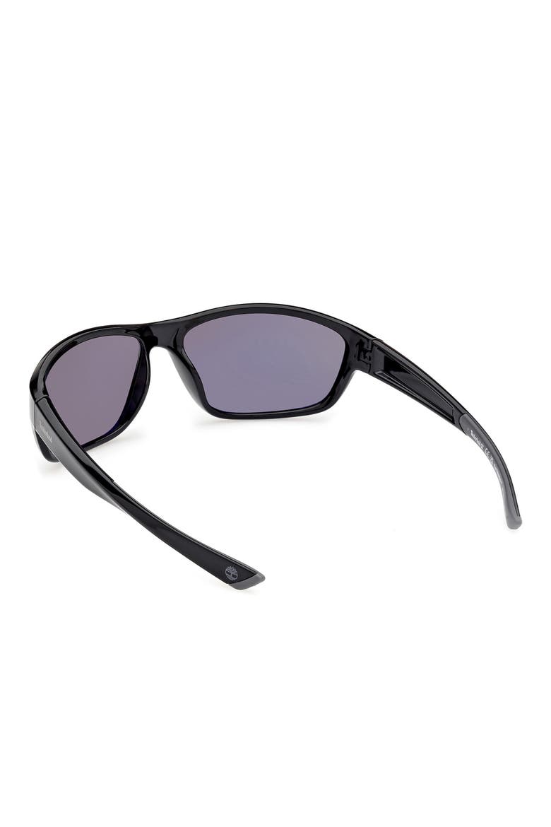 64mm Sunglasses, Alternate, color, SHINY BLACK / SMOKE POLARIZED