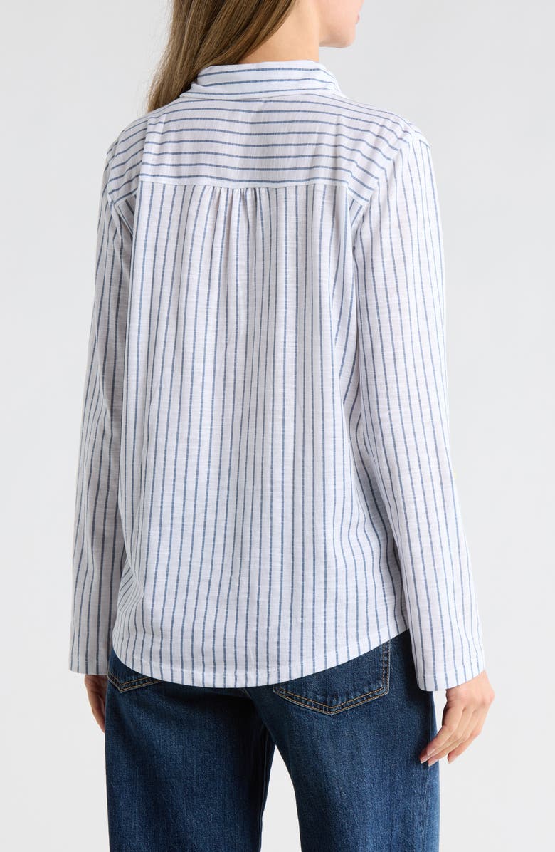 Lucky Brand Knit Button Up Shirt, Alternate, color, Blue Stripe