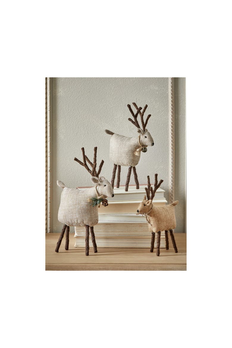 Tweedie Burlap Brown Christmas Reindeer Tabletop Decor, Alternate, color, Brown