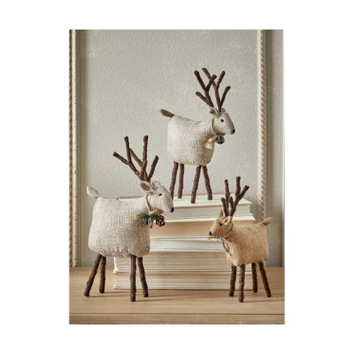 Tag Tweedie Burlap Brown Christmas Reindeer Tabletop Decor In Brown