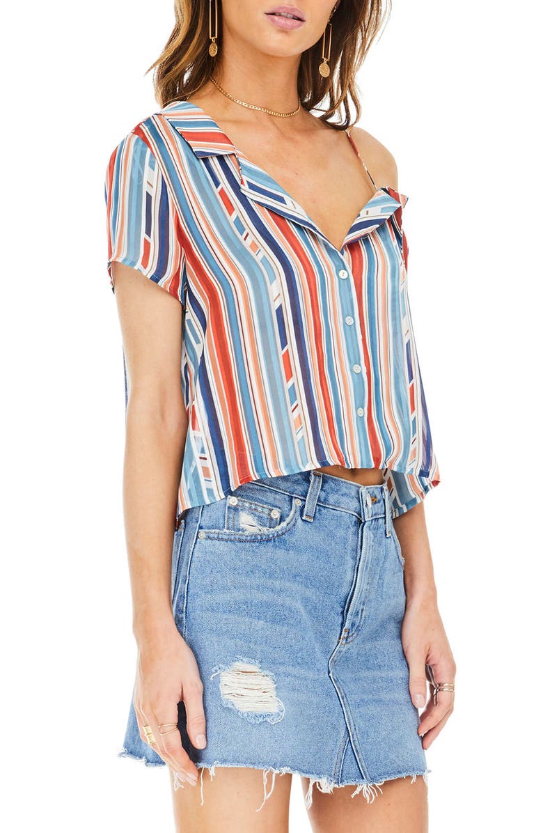 ASTR the Label Logan One-Shoulder Stripe Top, Alternate, color,