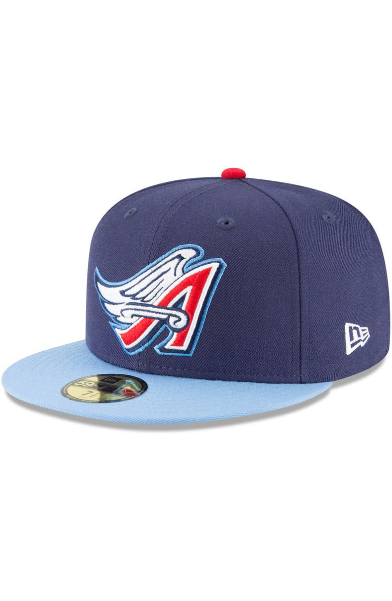 New Era Men's New Era Navy California Angels Cooperstown Collection Wool 59FIFTY Fitted Hat, Main, color, Navy