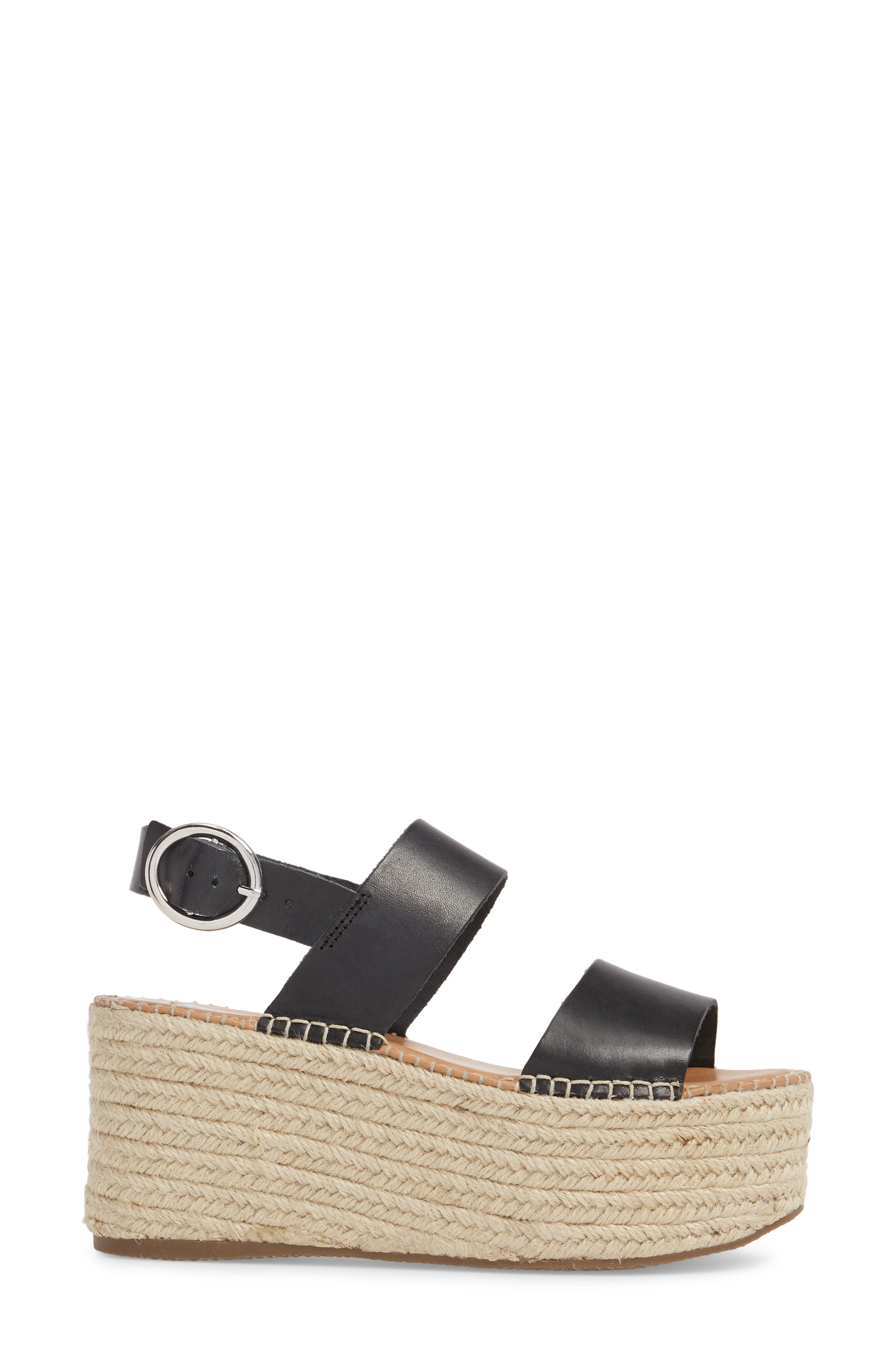 Cali Espadrille Platform Sandal, Alternate, color, BLACK LEATHER