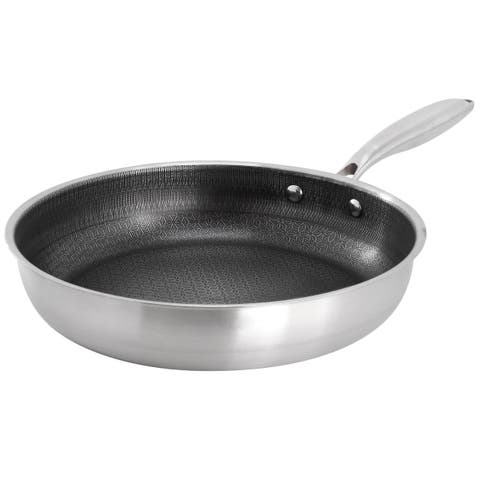 11in Embossed Interior Stainless Steel Frying Pan