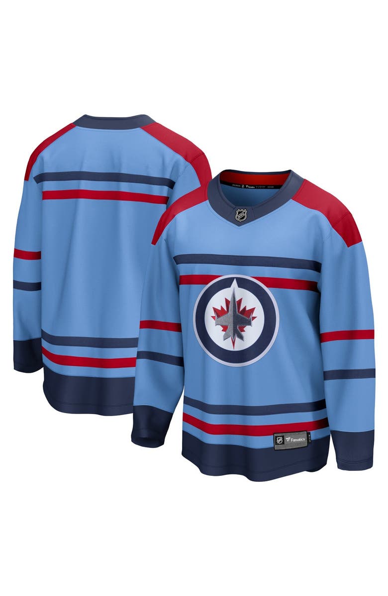 FANATICS Men's Fanatics Branded  Light Blue Winnipeg Jets Anniversary Premier Breakaway Jersey, Main, color, Light Blue