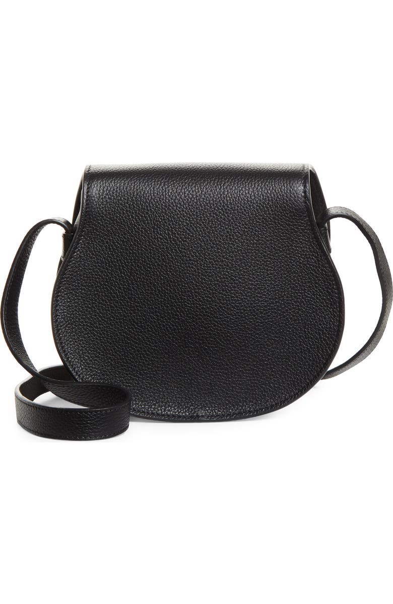 Chloé Small Marcie Leather Crossbody Bag, Alternate, color, Black