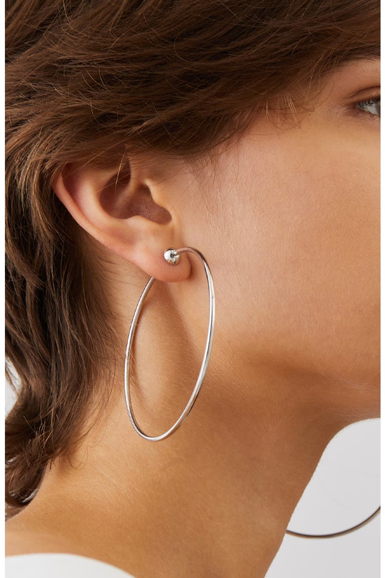 Icon Large Hoop Earrings, Alternate, color, PLATINUM