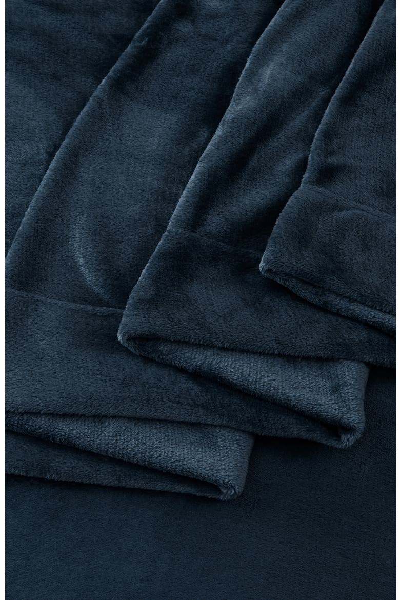 Solid Plush Velour Sheet Set, Alternate, color, DENIM BLUE