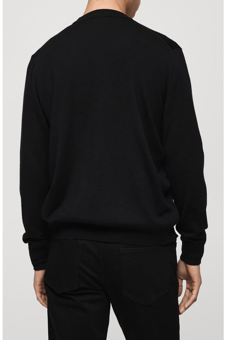 Merino Wool Polo Sweater, Alternate, color, BLACK