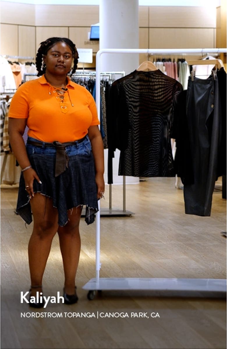 Funnel Neck Long Sleeve Sheer Mesh Top, sales video thumbnail