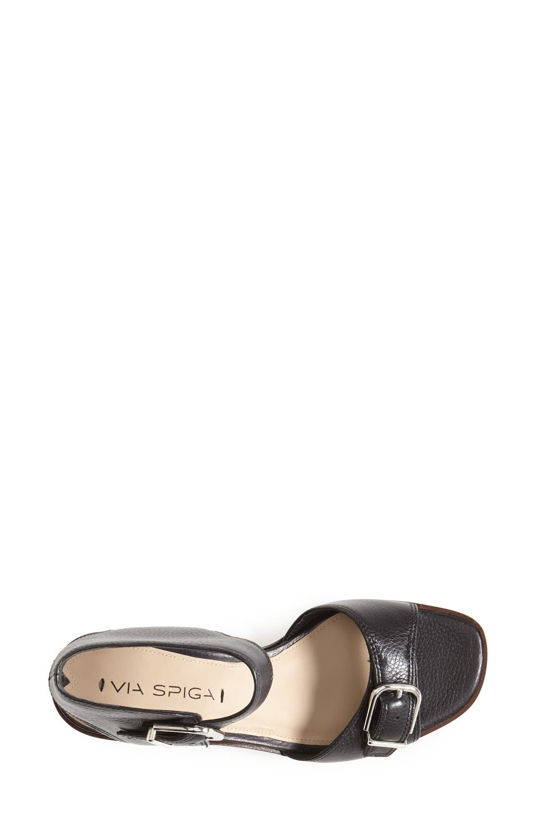 'Minerva' Leather Sandal, Alternate, color, BLACK