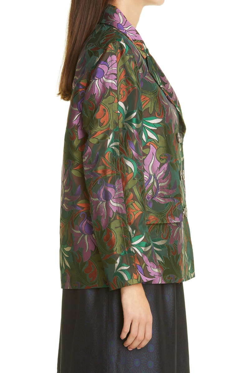 Dries Van Noten Floral Brocade Double Breasted Jacket, Alternate, color, 