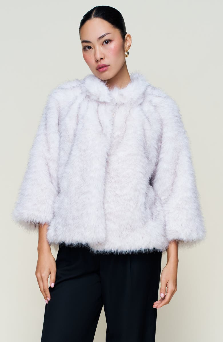Guizio Lucienne Faux Fur Outerwear, Alternate, color, Arctic Cream