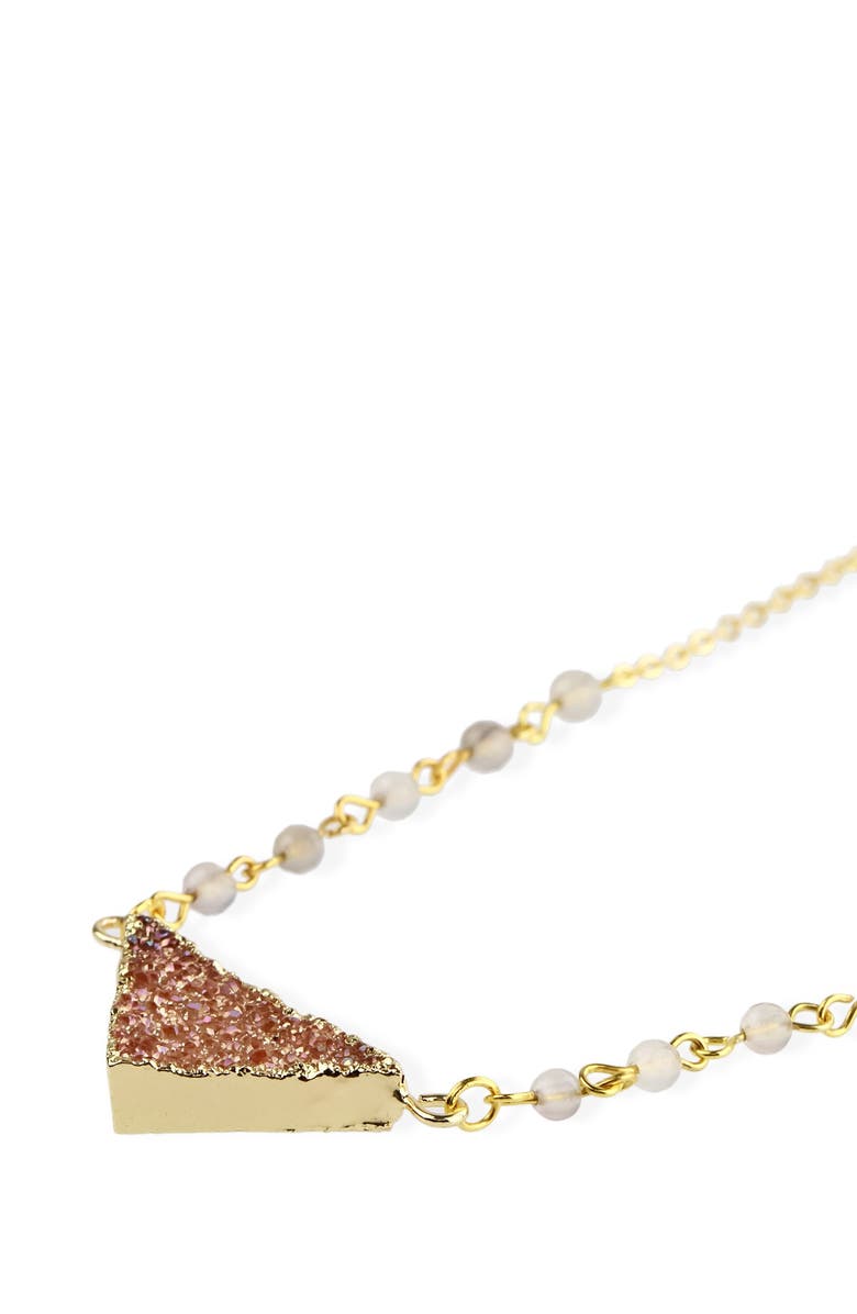 SAACHI Druzy Triangle Necklace, Alternate, color,