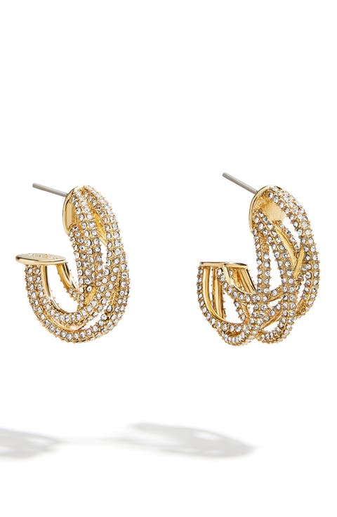 Zia Rhinestone Open Hoop Earrings