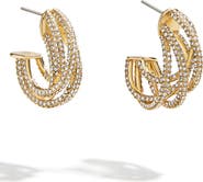 BaubleBar Zia Rhinestone Open Hoop Earrings