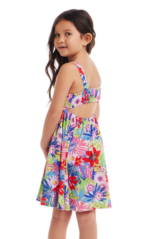 Shop Andy & Evan Kids' Tropical Print Rib Knit Dress