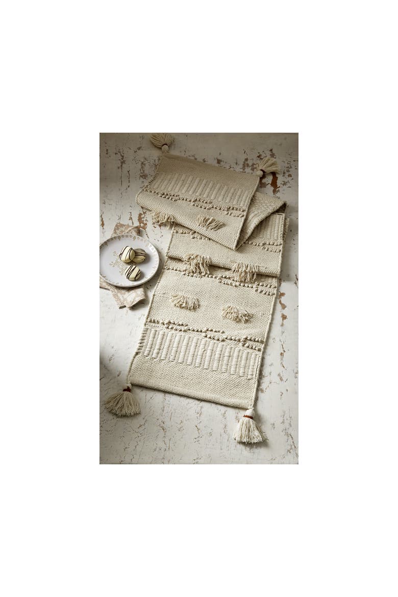 Bianca Tufted Tassel White Table Runner Cotton Spring Decor, Alternate, color, White