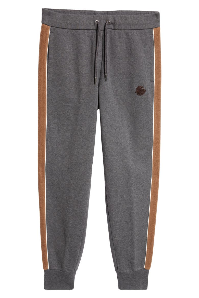 Contrast Stripe Fleece Joggers, Alternate, color, GREY