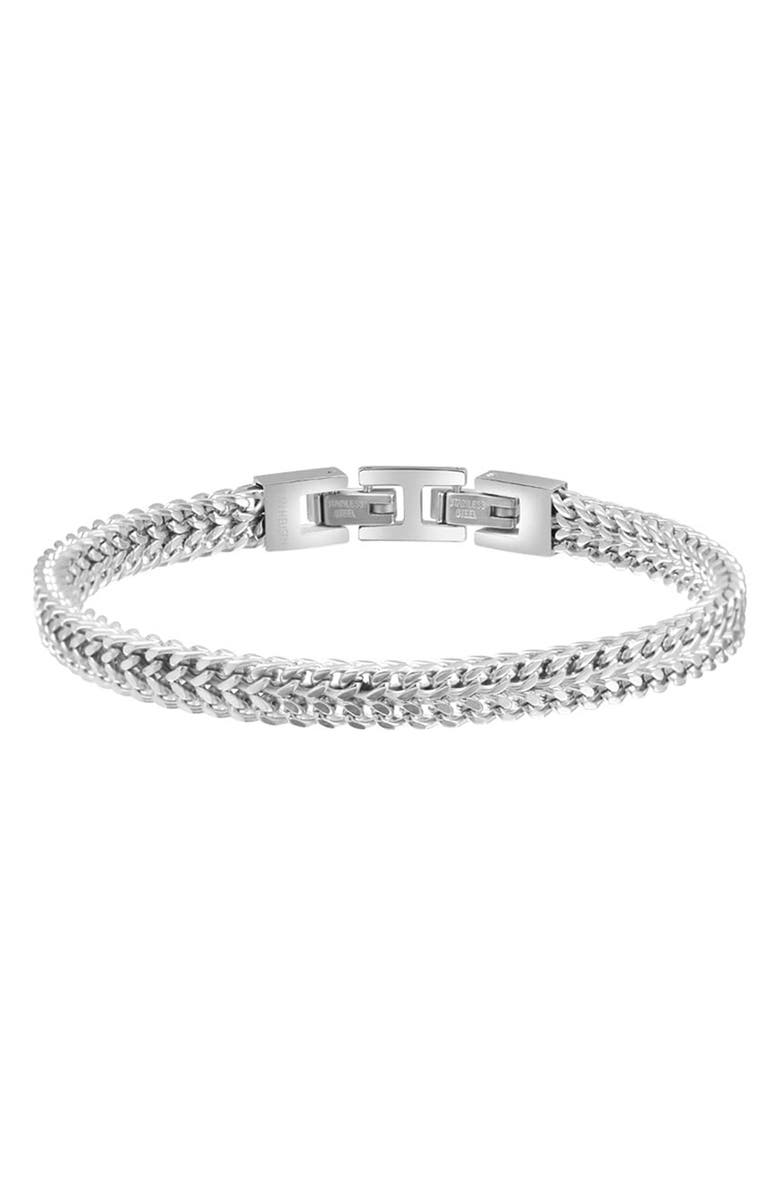 VAN HEUSEN Men's Franco Chain Bracelet, Main, color, Silver