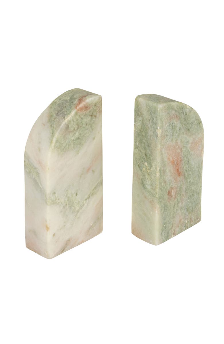Storied Home Half Arch Marble Bookends, Green, Main, color,