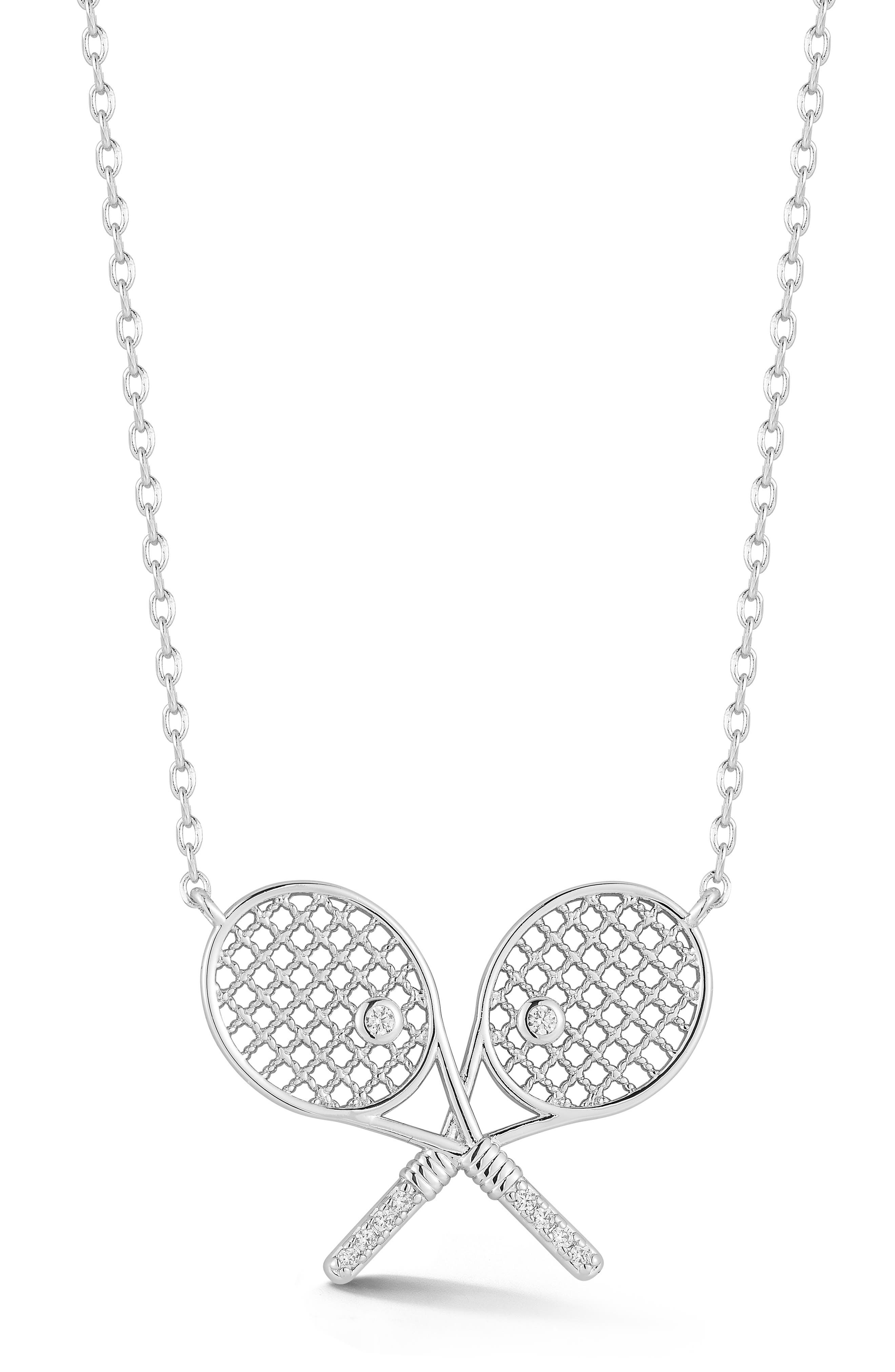 Tennis Racket Pendant Necklace