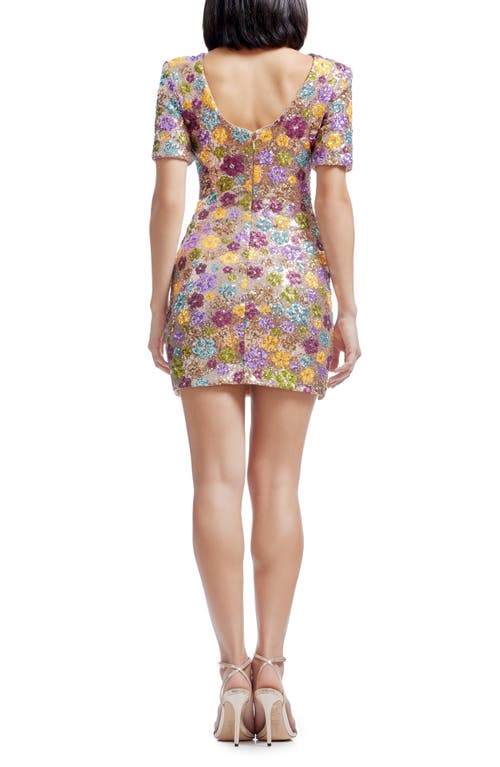 DRESS THE POPULATION DRESS THE POPULATION MADDOX SEQUIN FLORAL COCKTAIL MINIDRESS