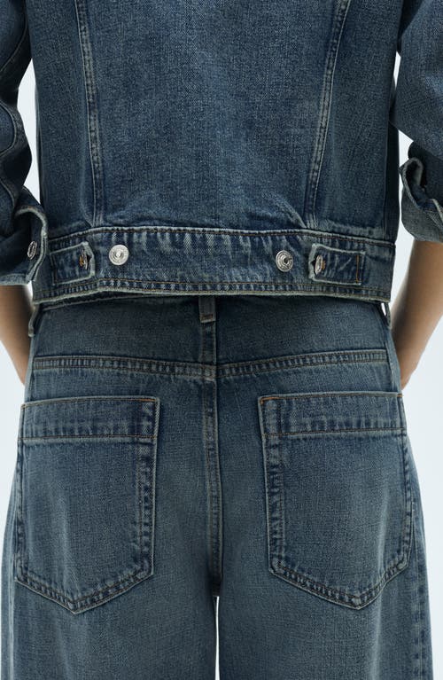 Mango Astrid Wide Leg Jeans In Medium Blue