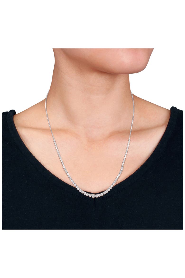 Lab Created Moissanite 17-Inch Tennis Necklace, Alternate, color, WHITE