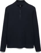 MANGO Rib Quarter Zip Sweater