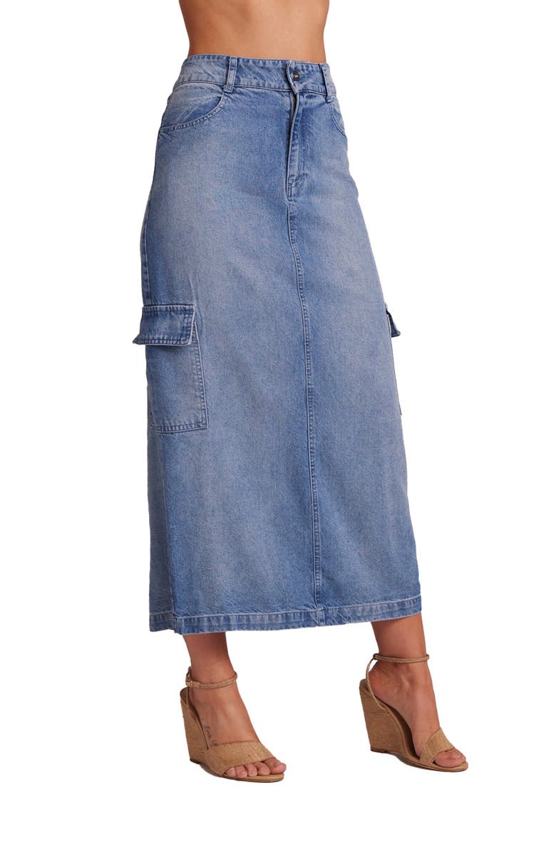 Cloth & Stone Cargo Long Denim Skirt, Alternate, color, Pacific Salt Wash