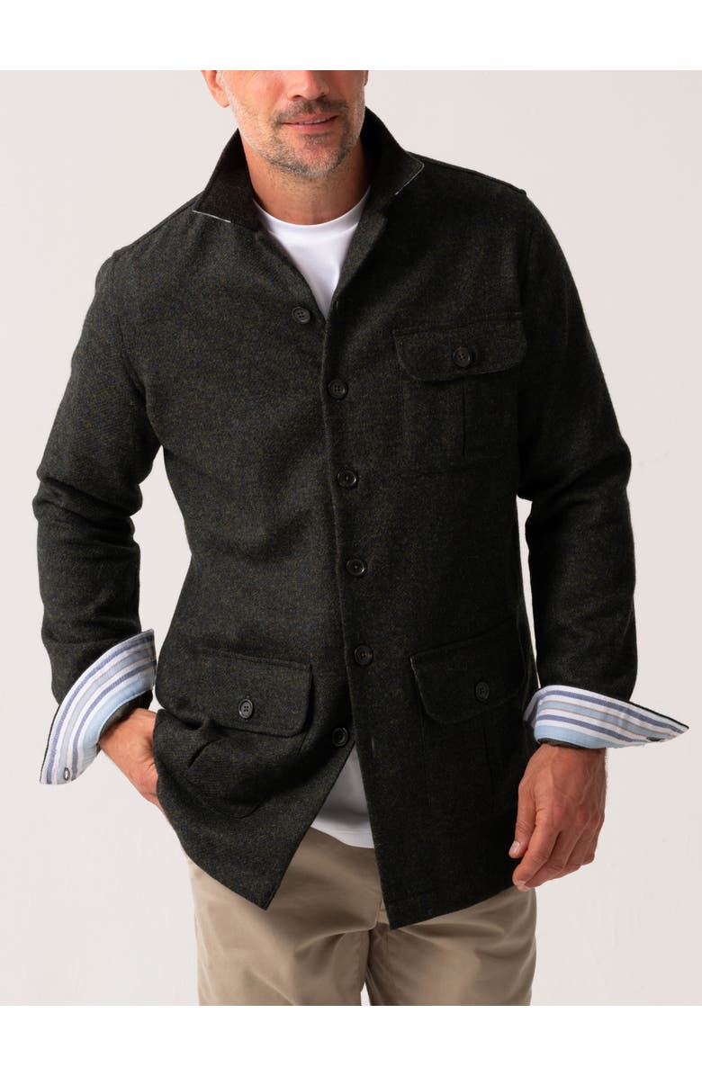 Koy Clothing Long Sleeve Wool Shirt-Jacket, Main, color, Artillery Green