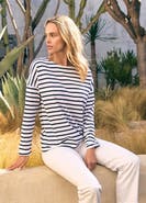 Saint James MINQUIERS DROP II - Drop-Shoulder Breton Striped Shirt