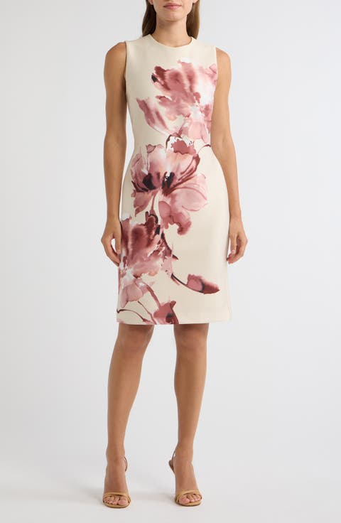 Floral Sleeveless Sheath Dress