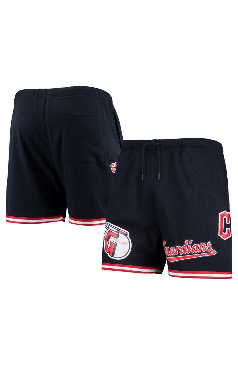 PRO STANDARD Men's Pro Standard Navy Cleveland Guardians Logo Mesh Shorts, Main, color, Navy