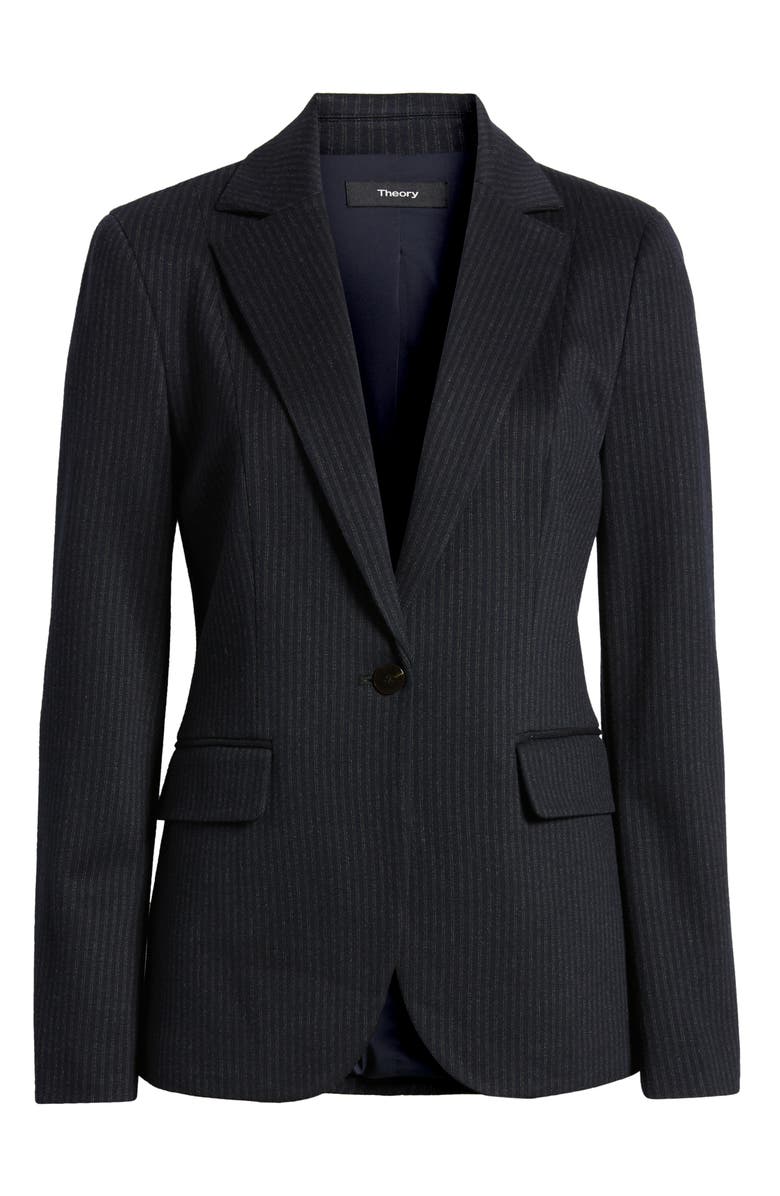 Theory Fairfield Stripe Riding Blazer, Alternate, color, Navy Multi