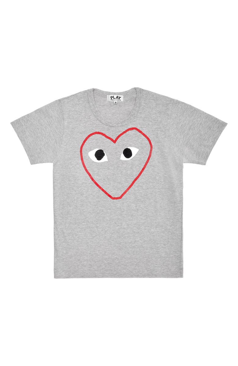 Comme des Garçons PLAY Outline Heart Graphic Tee, Alternate, color,