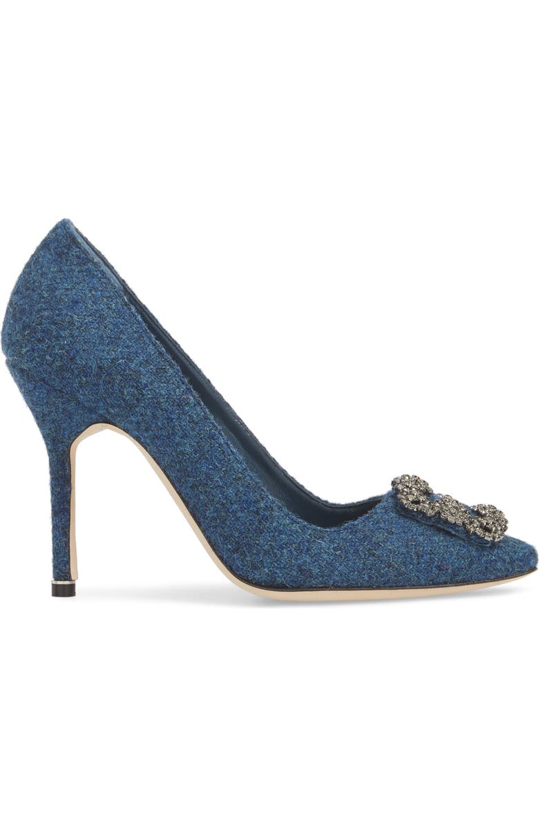 Manolo Blahnik Hangisi Jewel Buckle Pump, Alternate, color,