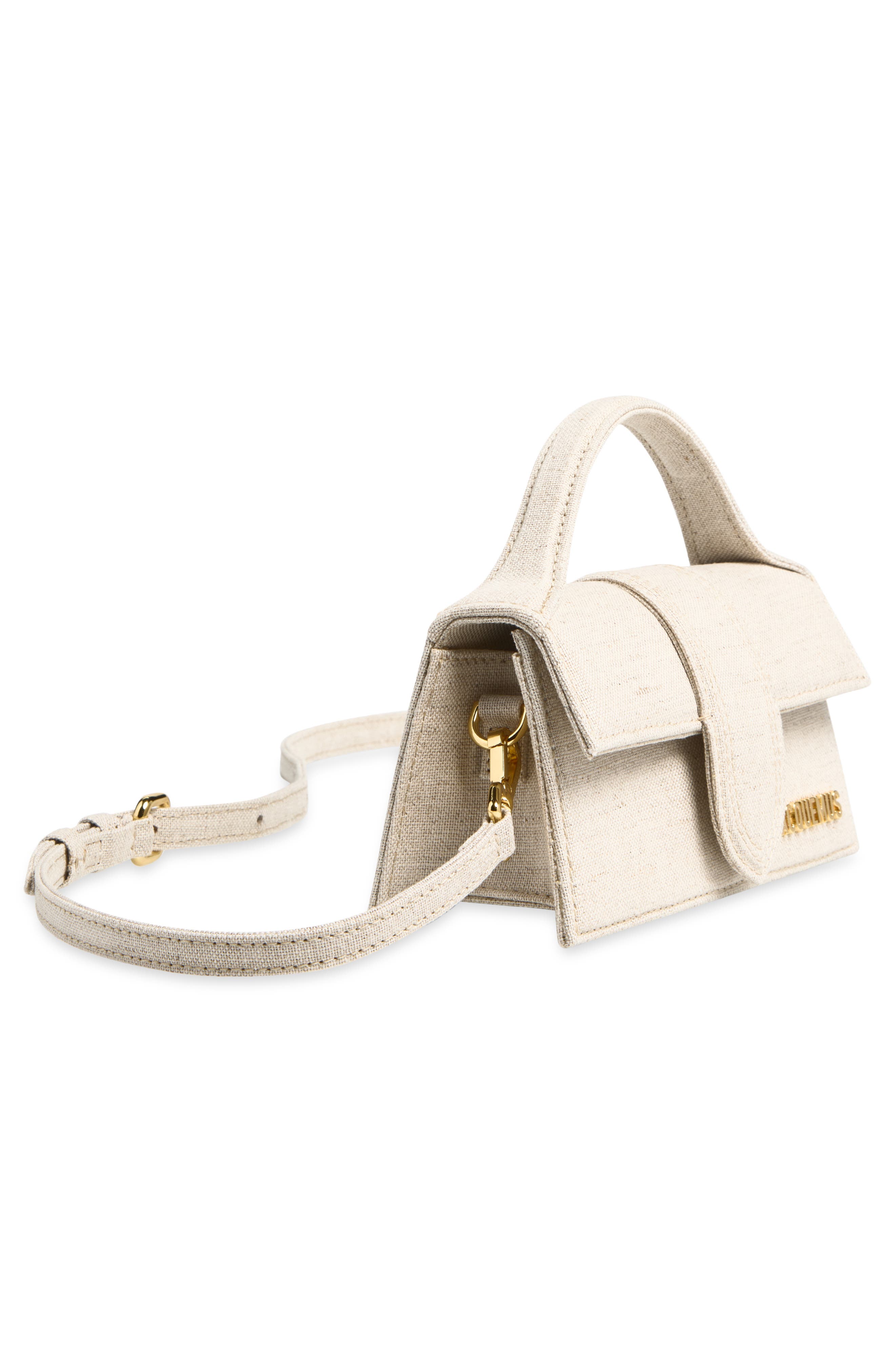 Le Bambino Canvas Effect Leather Shoulder Bag, Alternate, color, LIGHT GREIGE 140