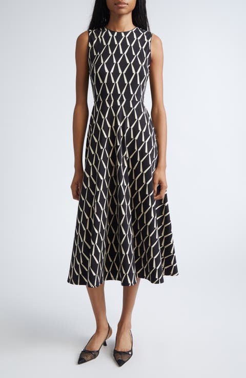 Lampara Geo Print Jersey Midi Dress