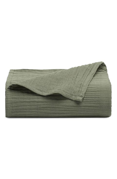 Zen Crinkled Cotton Gauze Flat Sheet